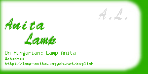 anita lamp business card